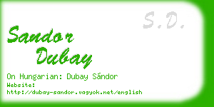 sandor dubay business card